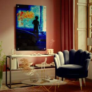 Home mock up, modern feminine living room interior background, 3